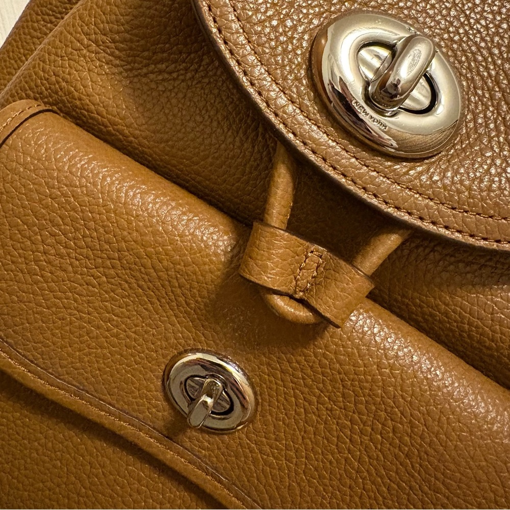 Coach Mini Turnlock Leather Rucksack Backpack - Picture 4 of 7